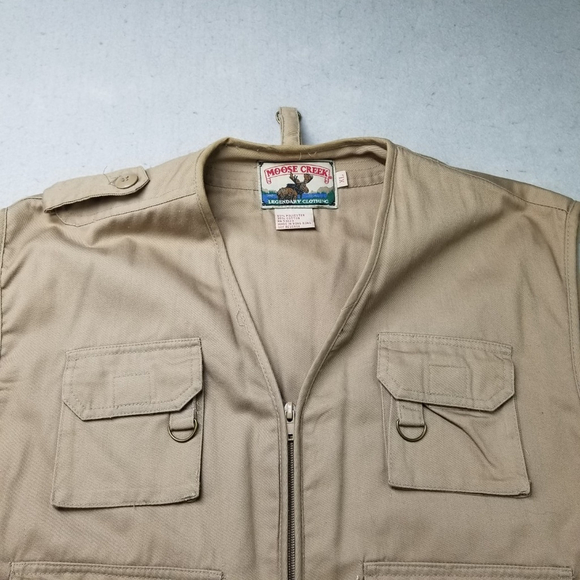 Moose Creek Fishing Vest Mens Size XL Brown Fly Fish Pockets Utility - Picture 2 of 11